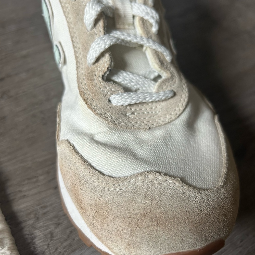 New Balance Cream and Sage Green Casual Sneakers - Picture 6 of 9